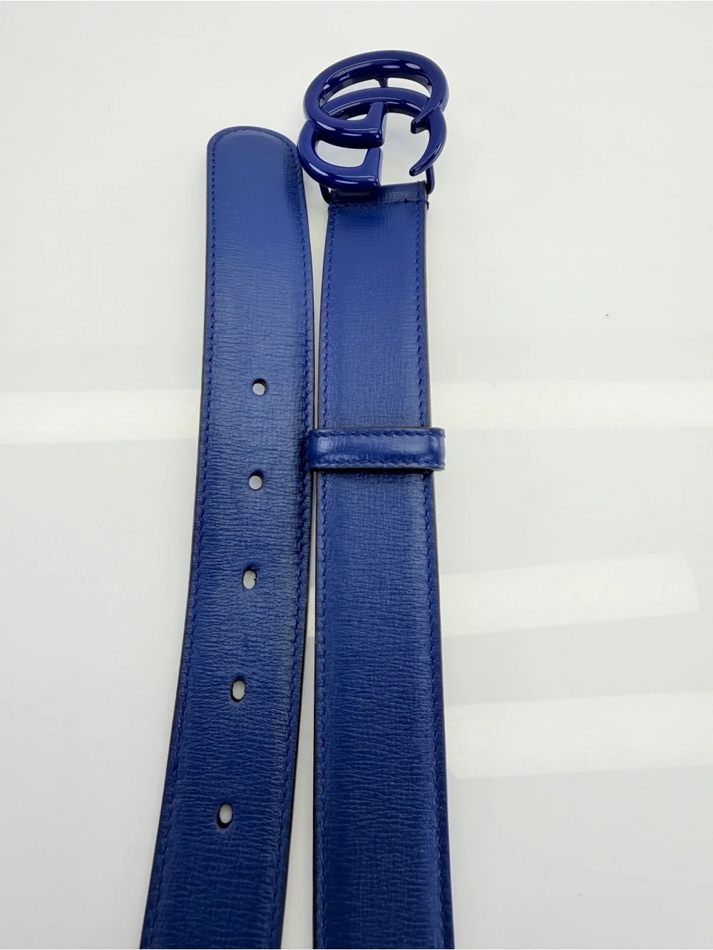 Gucci Blue Monochrome Marmont GG Interlocking 414516 Belt 105/42